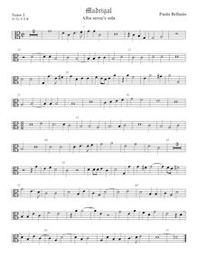 Partition ténor viole de gambe 2, alto clef, madrigaux pour 5 voix par  Paolo Bellasio par Paolo Bellasio