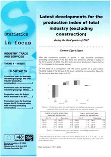 Latest developments for the production index of total industry (excluding construction)