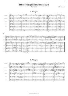 Partition complète, Drottningholm Music, Roman, Johan Helmich