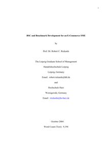 BSC and Benchmark Development for an E-Commerce SME 