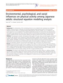 Environmental, psychological, and social influences on physical activity among Japanese adults: structural equation modeling analysis