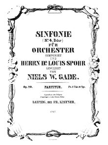 Partition complète, Symphony No.4, Op.20, B♭ major, Gade, Niels