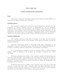 BNCCORP, Inc. Proposed Revised Audit Committee Charter  (N1022695;2)