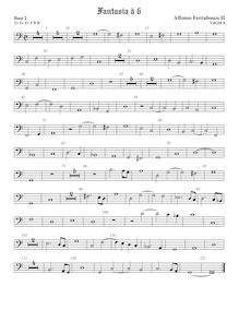Partition viole de basse 2, fantaisies pour 6 violes de gambe, Ferrabosco Jr., Alfonso par Alfonso Ferrabosco Jr.