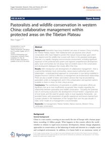 Pastoralists and wildlife conservation in western China: collaborative management within protected areas on the Tibetan Plateau