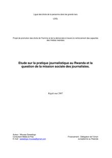 Etude sur la pratique journalistique au rwanda et la question de