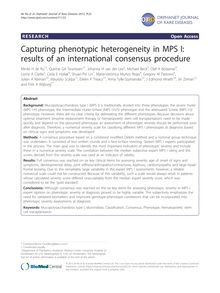 Capturing phenotypic heterogeneity in MPS I: results of an international consensus procedure