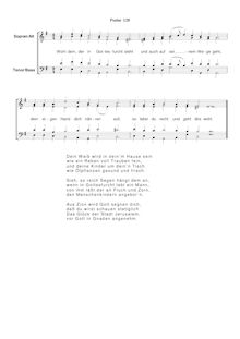 Partition Ps.128: Wohl dem, der en Gottesfurcht steht, SWV 233, Becker Psalter, Op.5