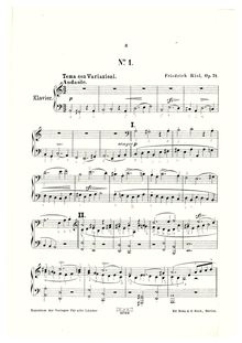 Partition complète, 3 Piano pièces, Drei Klavierstücke, Kiel, Friedrich