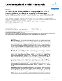 Intraventricular infusion of hyperosmolar dextran induces hydrocephalus: a novel animal model of hydrocephalus