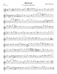 Partition ténor viole de gambe 1, octave aigu clef, madrigaux, Rimonte, Pedro par Pedro Rimonte
