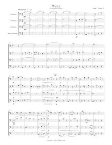Partition complète, Waltz pour Trombone quatuor, D Minor, Girtain IV, Edgar