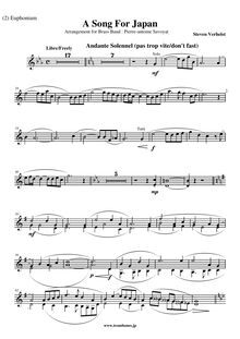 Partition Euphonium, A Song pour Japan, Verhelst, Steven