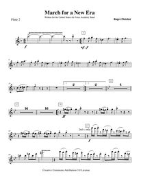 Partition flûte 2, March pour a New Era, F major, Fletcher, Roger