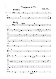 Partition Trombone 3, Vesperæ à 32, Dixit Dominus & Magnificat