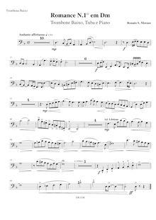 Partition basse Trombone , partie, Romance para Tuba, Trombone baixo e Piano