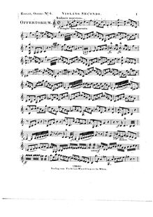 Partition violons II, Tui sunt coelie et tua est Terra, Offertorium in III. Missa nativitatis