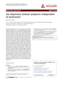 Are depressive residual symptoms independent of treatments?