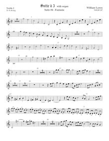 Partition viole de gambe aigue 2,  No.4 pour 3 violes de gambe et orgue
