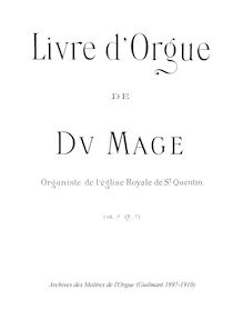 Partition complète, Livre d’Orgue, Du Mage, Pierre