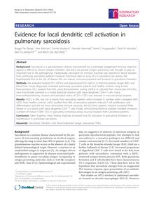 Evidence for local dendritic cell activation in pulmonary sarcoidosis