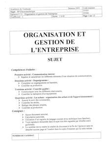 Bp ed organisation et gestion de l entreprise 2003