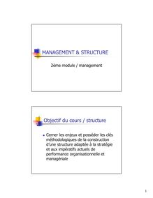 Cours management et structure