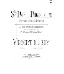 Partition complète, Sainte Marie Magdeleine, Op.23, Cantate en deux Parties