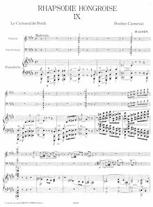 Partition de piano, Hungarian Rhapsody No.9, Pesther Carneval / Le carnaval de Pesth