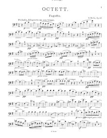 Partition basson, Octet, Octett f. Clar., Englischhorn, Fag., 2 V., Vla, Vcello u. Cb