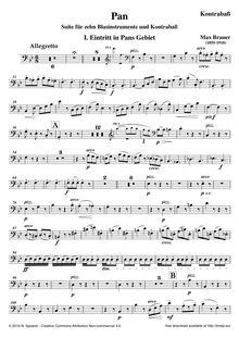 Partition Double basse, Pan, Suite for 10 Winds and Double Bass