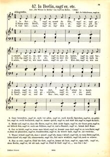 Partition complète, from Die Wiener en Berlin (1824), Folk Songs, German