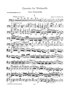 Partition de violoncelle, violoncelle Concerto, Koncert pro violoncello a orchestr