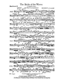 Partition baryton (basse Clef, B♭), pour Bride of pour Waves, Clarke, Herbert Lincoln