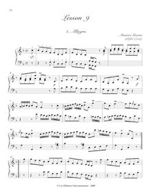 Partition I, Lesson en F major, A Collection of leçons pour pour clavecin