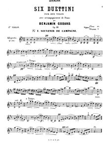 Partition violon 1 , partie, Six duettini pour deux violons, Godard, Benjamin par Benjamin Godard