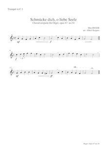Partition trompette 1 (en C), 52 choral préludes, Reger, Max