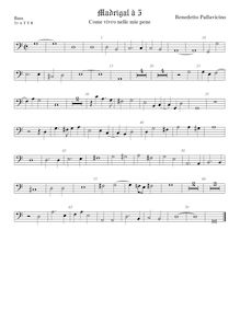 Partition viole de basse, madrigaux pour 5 voix, Pallavicino, Benedetto par Benedetto Pallavicino