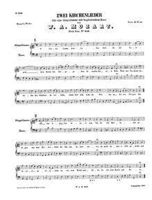 Partition complète, 2 Kirchenlieder, Deutsche Kirchenlieder ; German Church Songs ; Sacred Songs