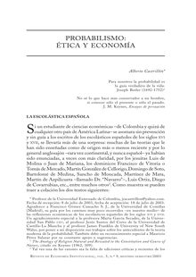 Probabilismo: ética y economía (Probabilism: Ethics and Economics)