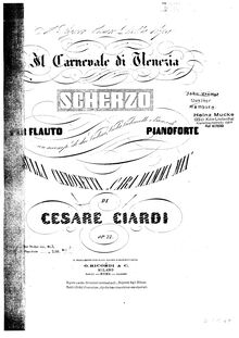 Partition de piano, Il Carnevale di Venezia, Op.22, Ciardi, Cesare