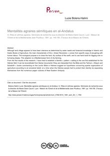 Mentalités agraires sémitiques en al-Andalus - article ; n°1 ; vol.20, pg 149-156