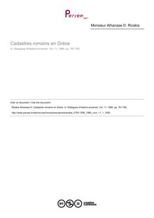 Cadastres romains en Grèce  ; n°1 ; vol.11, pg 761-762