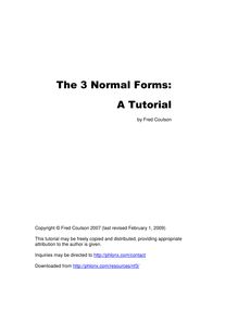 Tutorial : The 3 Normal Forms