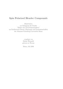 Spin polarised Heusler compounds [Elektronische Ressource] / vorgelegt von Sabine Wurmehl