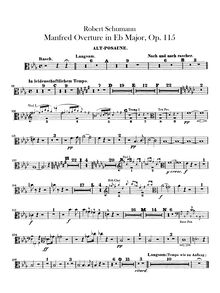 Partition Trombone 1, 2, 3, Manfred, Op.115, Schumann, Robert