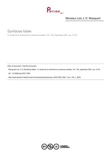 Symbiose fatale  - article ; n°1 ; vol.139, pg 31-52