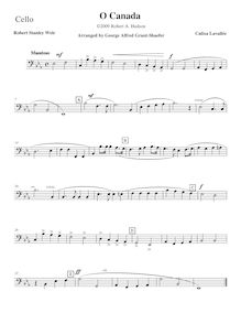 Partition violoncelles, Trombone. basson, Ô Canada, O Canada, Lavallée, Calixa