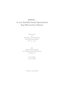 SOFOS : a new satellite-based operational fog observation scheme [[Elektronische Ressource]] / vorgelegt von Jan Cermak