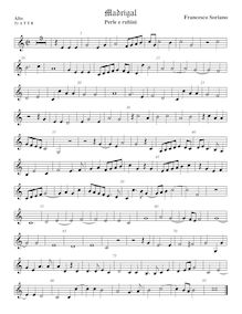 Partition ténor viole de gambe 1, aigu clef, Perle e rubini, Soriano, Francesco